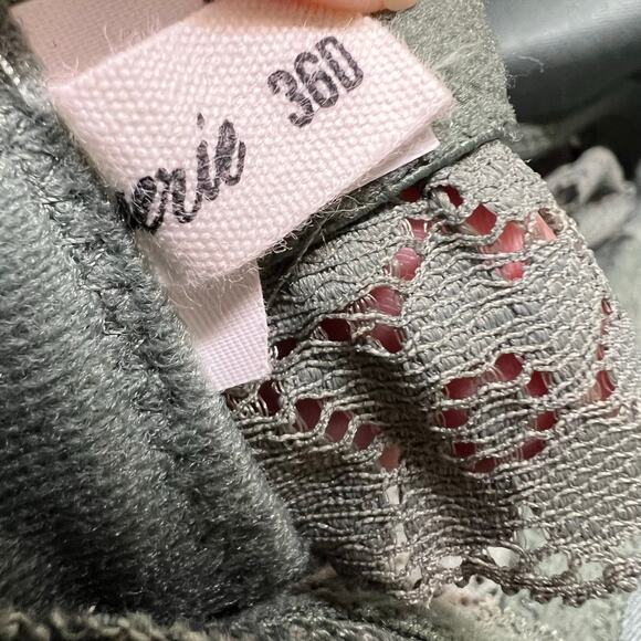 Aerie Real Happy Bra 36D Wireless Lightly Lined Candy Lace Floral Bralette Green - Picture 11 of 12